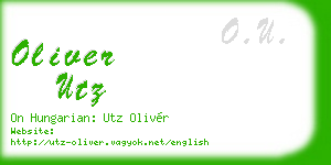 oliver utz business card